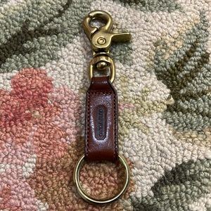 Coach brown leather keychain